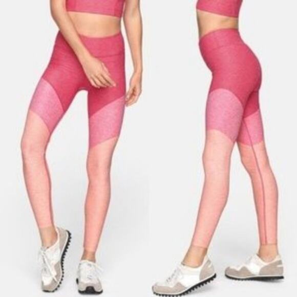 Like New Outdoor Voices Pink Colorblock 7/8 Leggings S - Picture 2 of 6